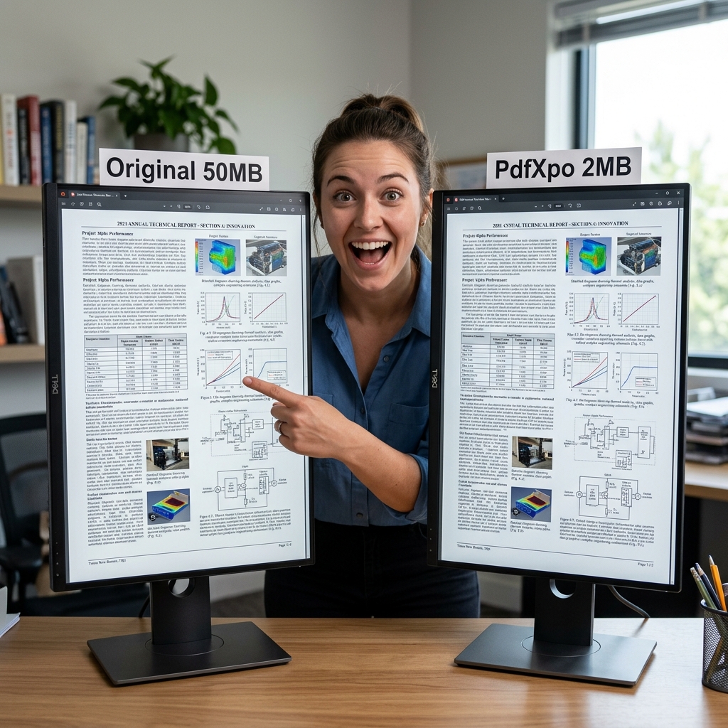 একটি টেকনিক্যাল ড্রয়িং সম্বলিত পিডিএফ-এর জুম করা অংশে আসল ফাইলের মতো হুবহু স্পষ্টতা বজায় রাখার দৃশ্য।