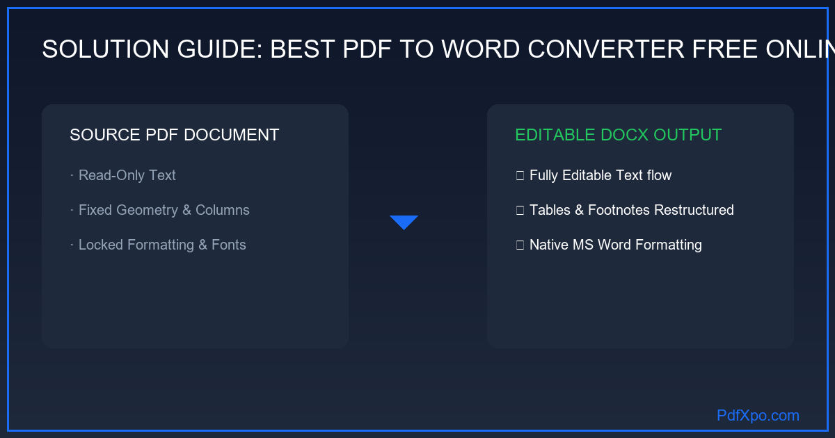 תרשים השוואתי המציג את יתרונות ממיר ה-PDF ל-Word של PdfXpo על פני הכלים המסחריים האחרים ברשת