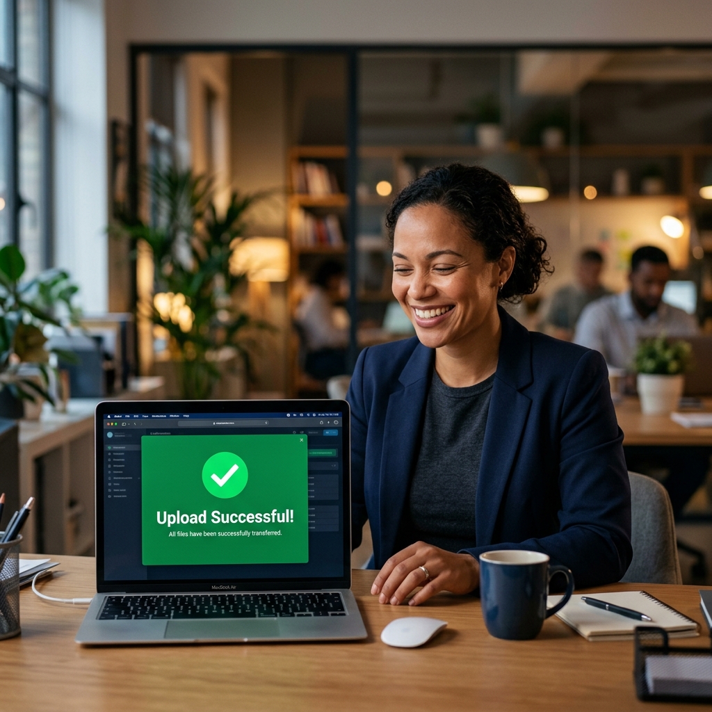 Successful resume upload on a job portal with a green checkmark