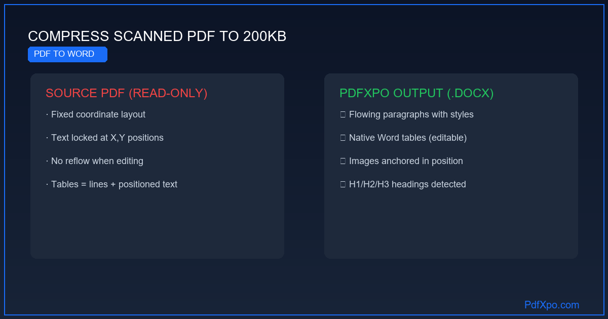 Comprimir PDF escaneado a 200 KB – gratis