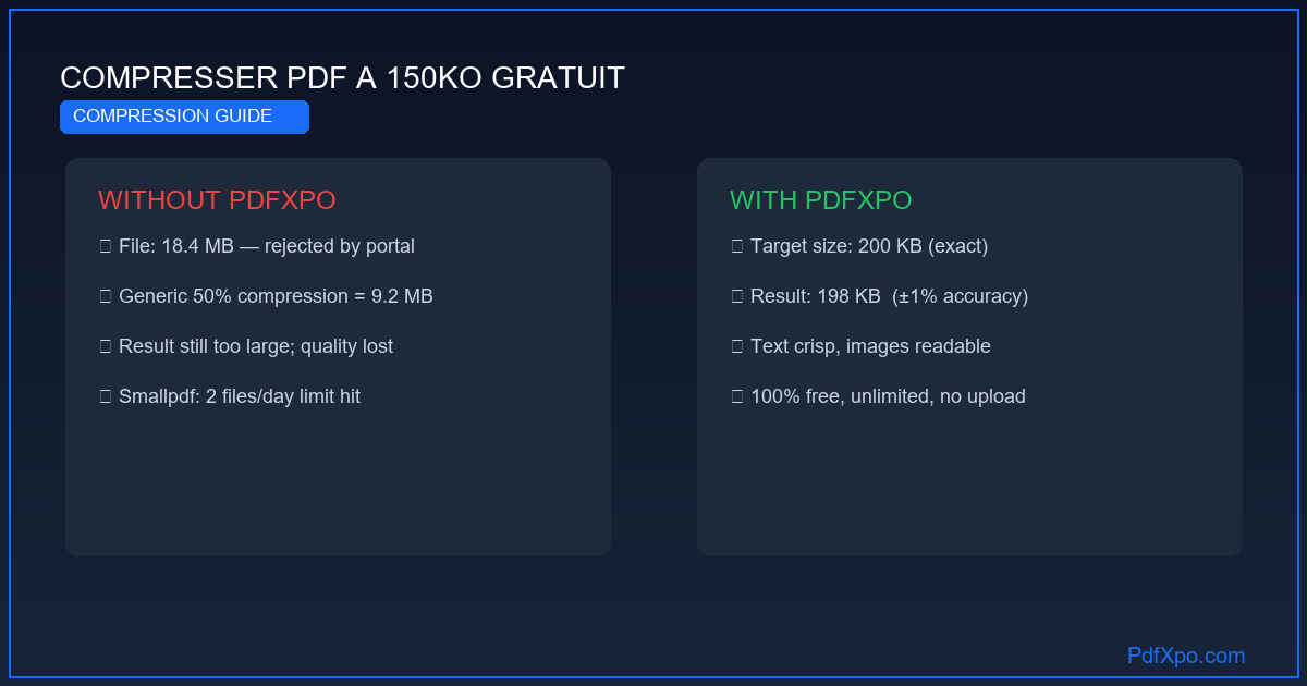 Compresser PDF à 150 Ko – gratuit en ligne