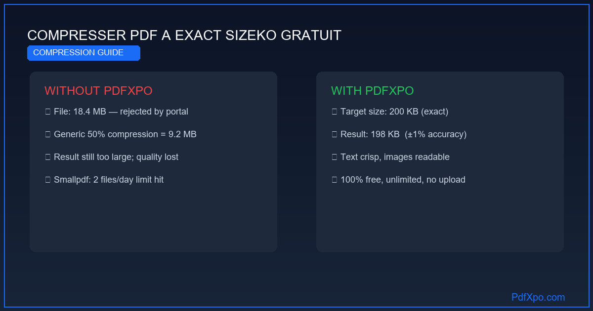 Compresser PDF à une taille précise – gratuit en ligne