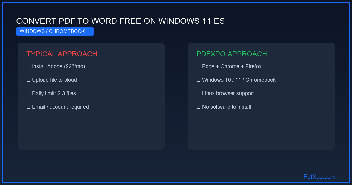 Método para convertir archivos PDF a Word DOCX gratis en Windows 11