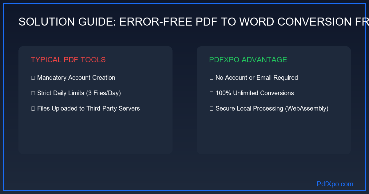 오류 없는 완벽 품질 PDF Word 변환