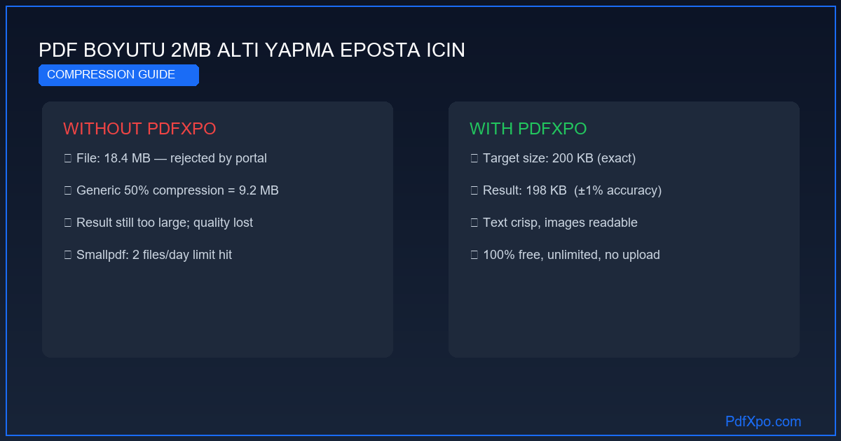 PDF'i e-posta için 2 MB altına sıkıştır