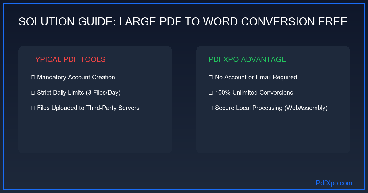 대용량 PDF Word 변환 파일 크기 제한 없음