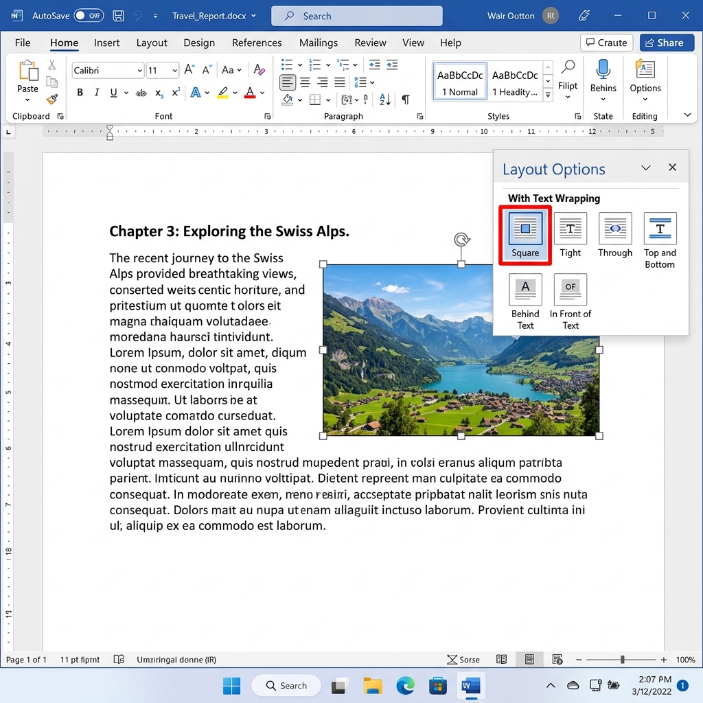 Tutorial UI : Options de mise en page avec habillage de texte carré
